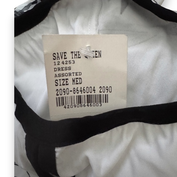 SAVE THE QUEEN Abstract print black and white tunic dress wide sleeve size M - Picture 15 of 16